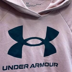 Under Armour Light Pink Hoodie with Dark Teal Logo